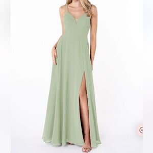 Azazie Zendaya bridesmaid dress (size A4 color dusty sage) - BRAND NEW WITH TAGS